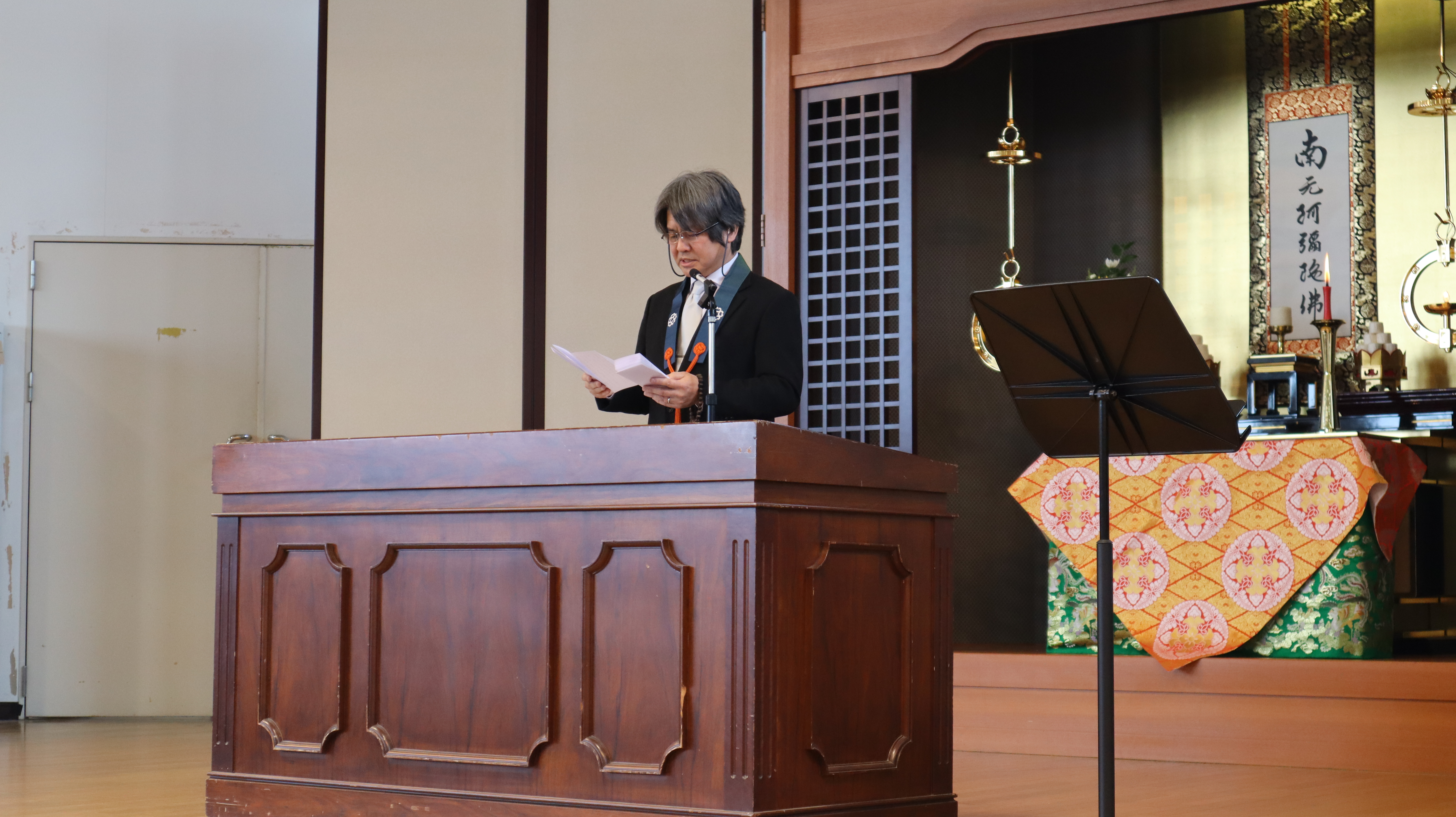福田学長 式辞の様子