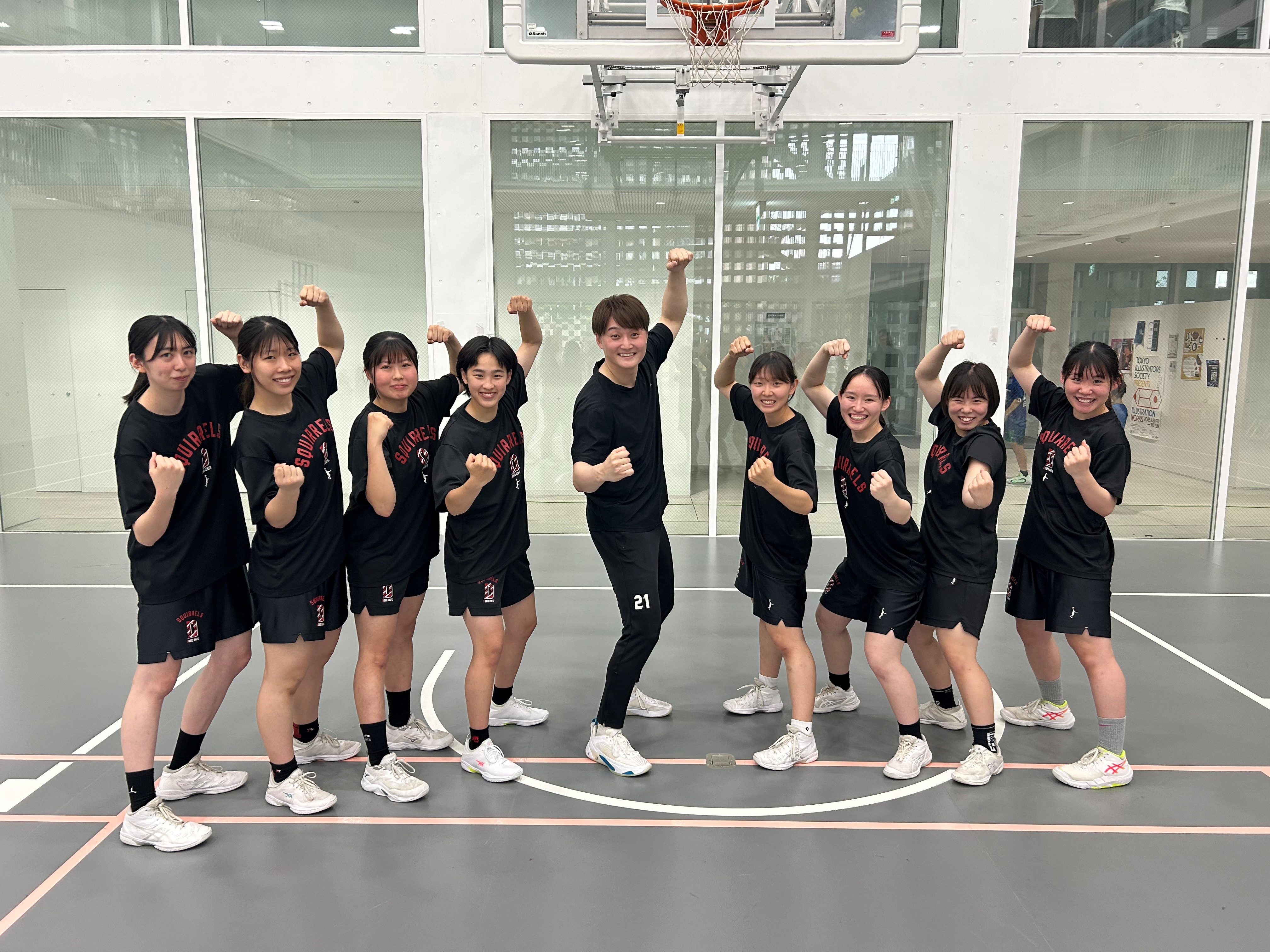 笹山選手と学生たち